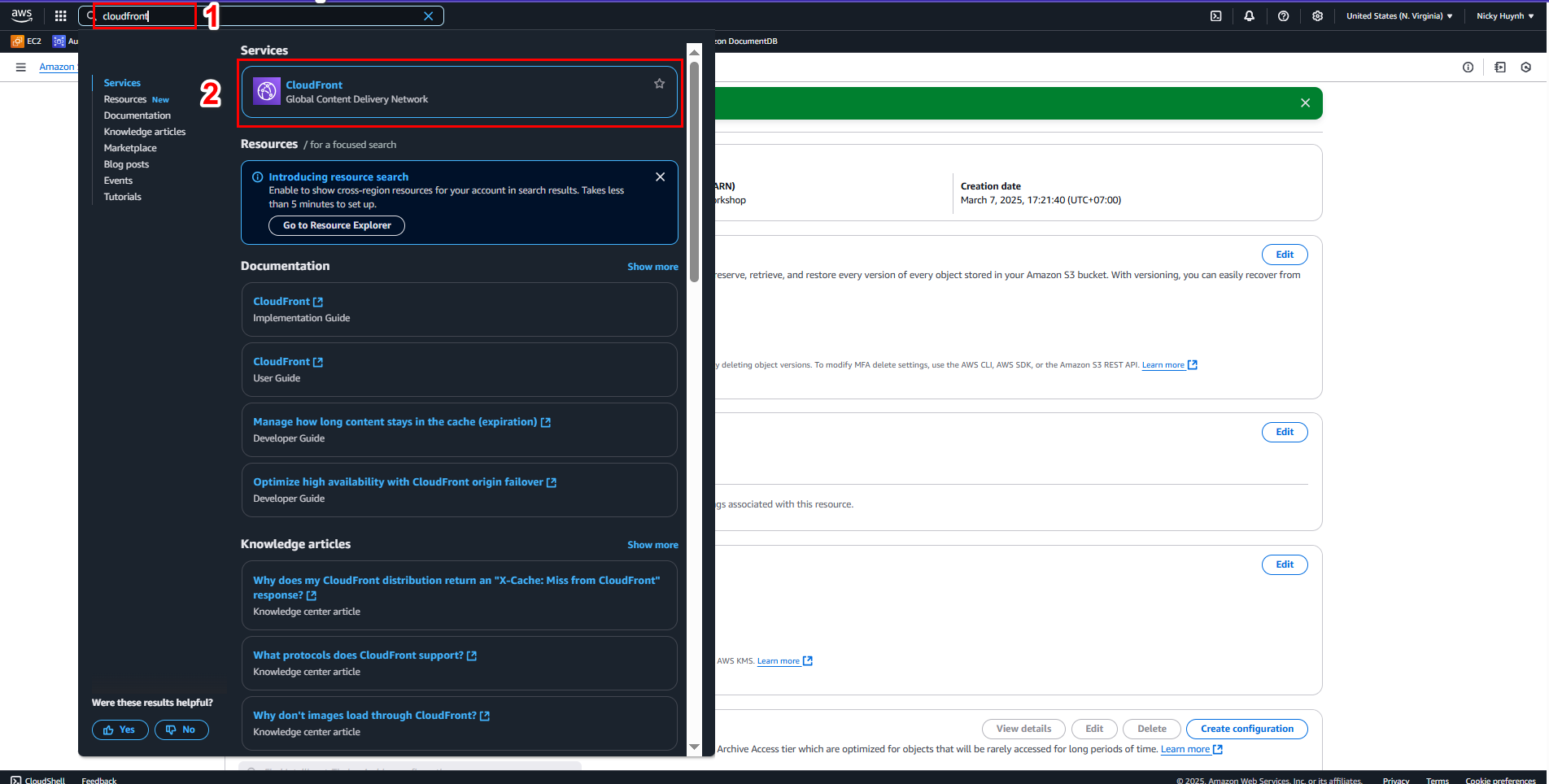 Find Cloudfront