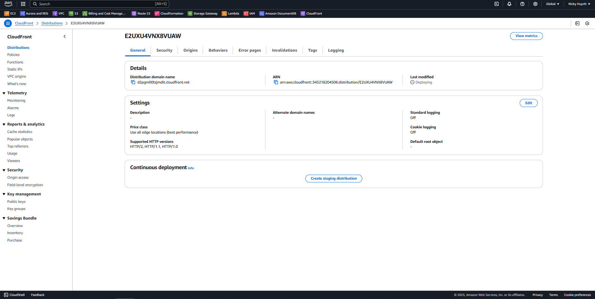 Create distribution Success